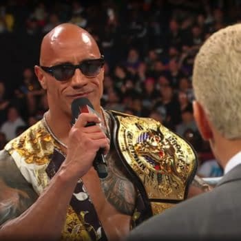 The Rock speaks to Cody Rhodes on the WWE Raw after WrestleMania XL
